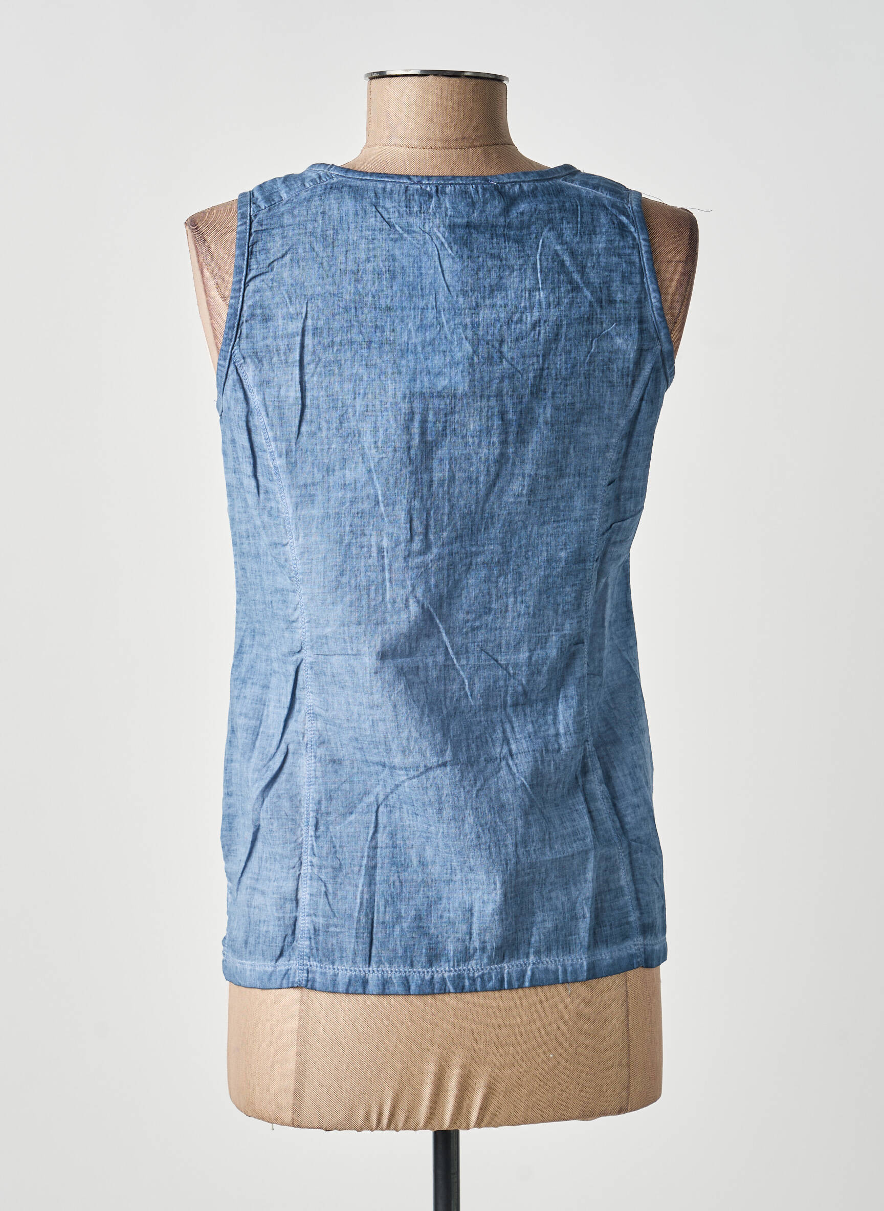Top coupe cintrée sans manche bleu MERI & ESCA femme