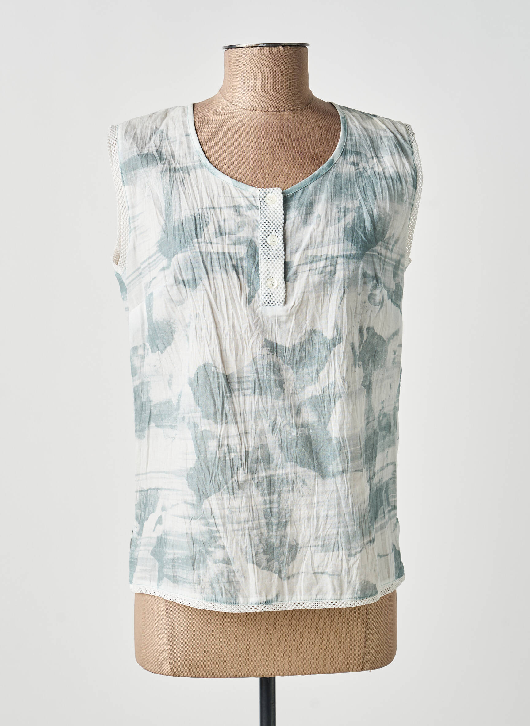 Top coupe cintrée sans manche gris MERI & ESCA femme