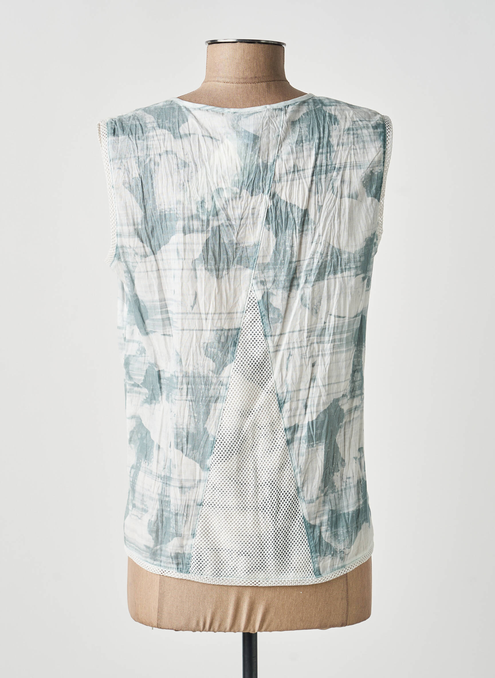Top coupe cintrée sans manche gris MERI & ESCA femme