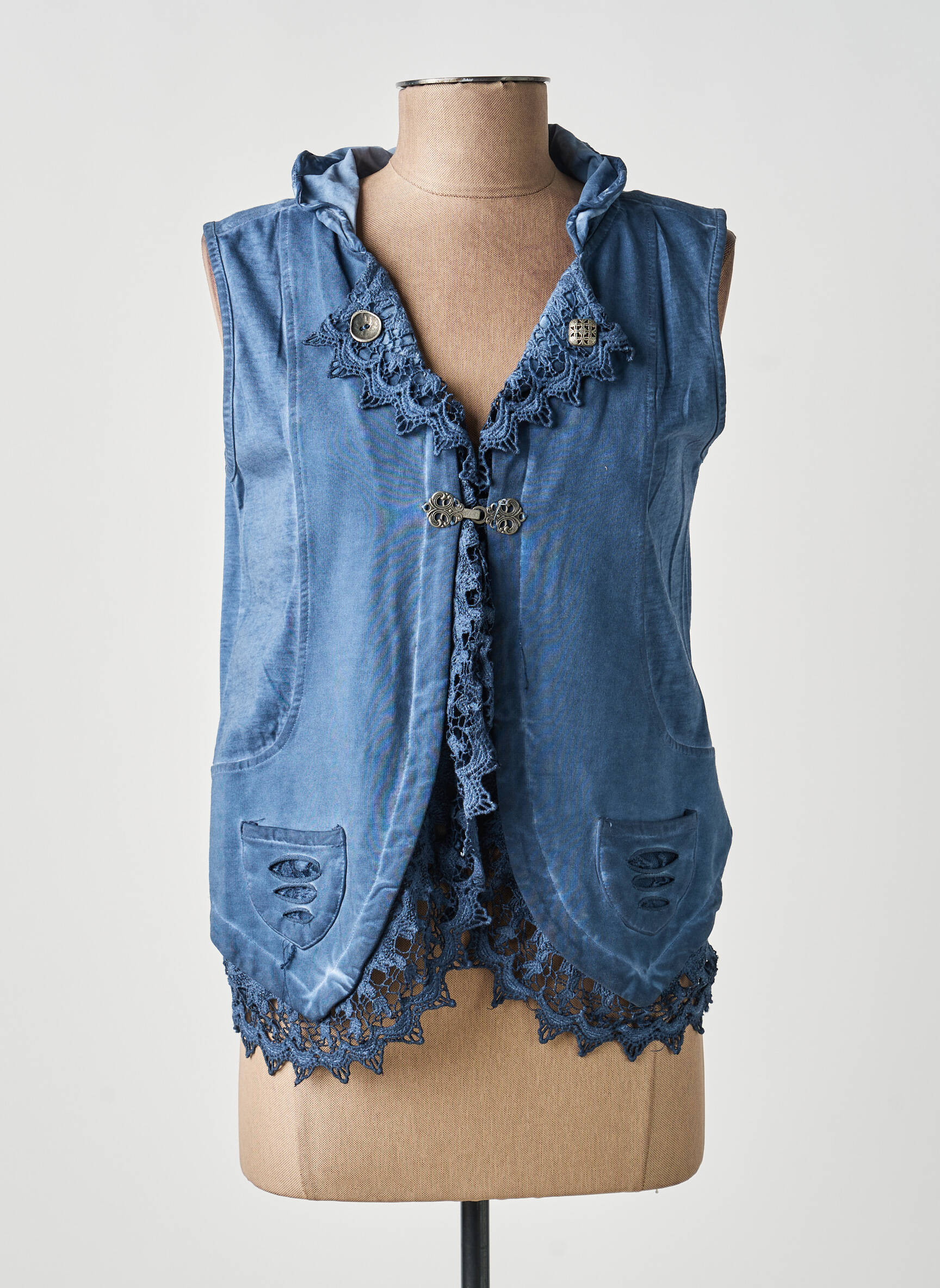 Gilet sans manche coupe cintrée bleu MERI & ESCA femme