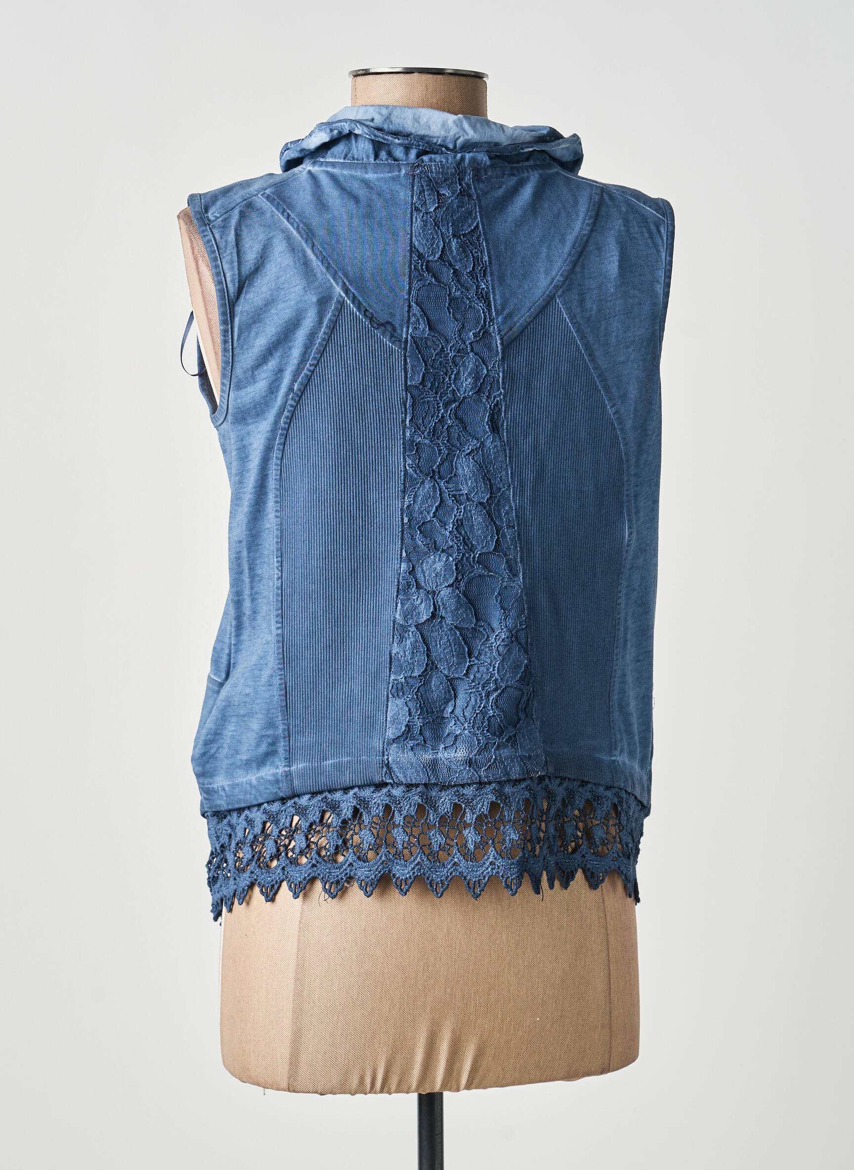 Gilet sans manche coupe cintrée bleu MERI & ESCA femme