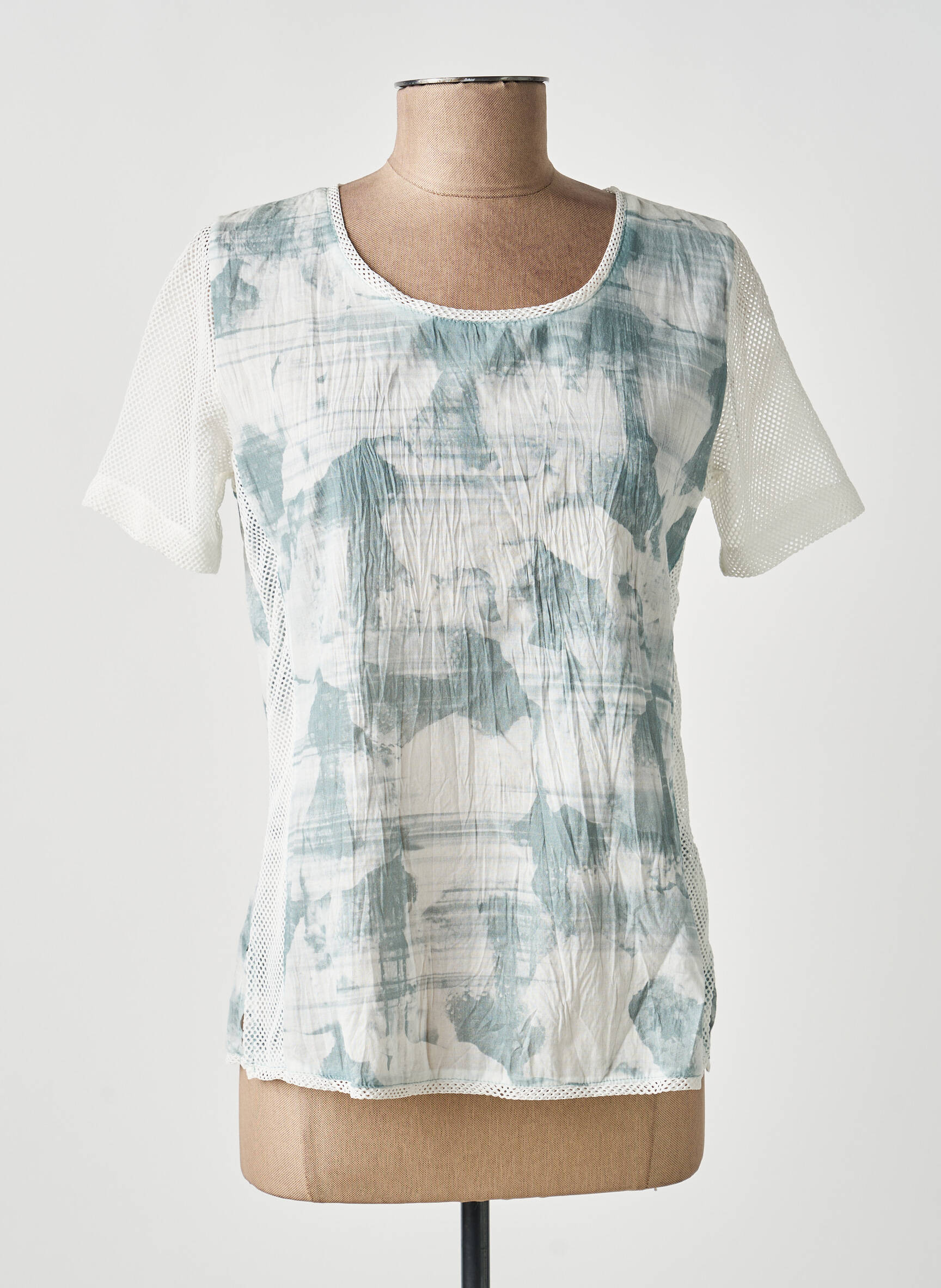 Top imprimé fantaisie manches courtes gris MERI & ESCA femme