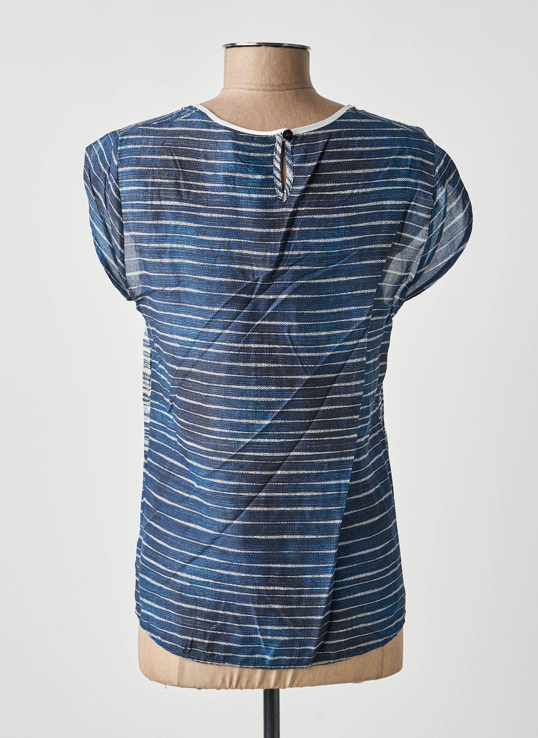 Top imprimé fantaisie manches courtes bleu GUY DUBOUIS femme