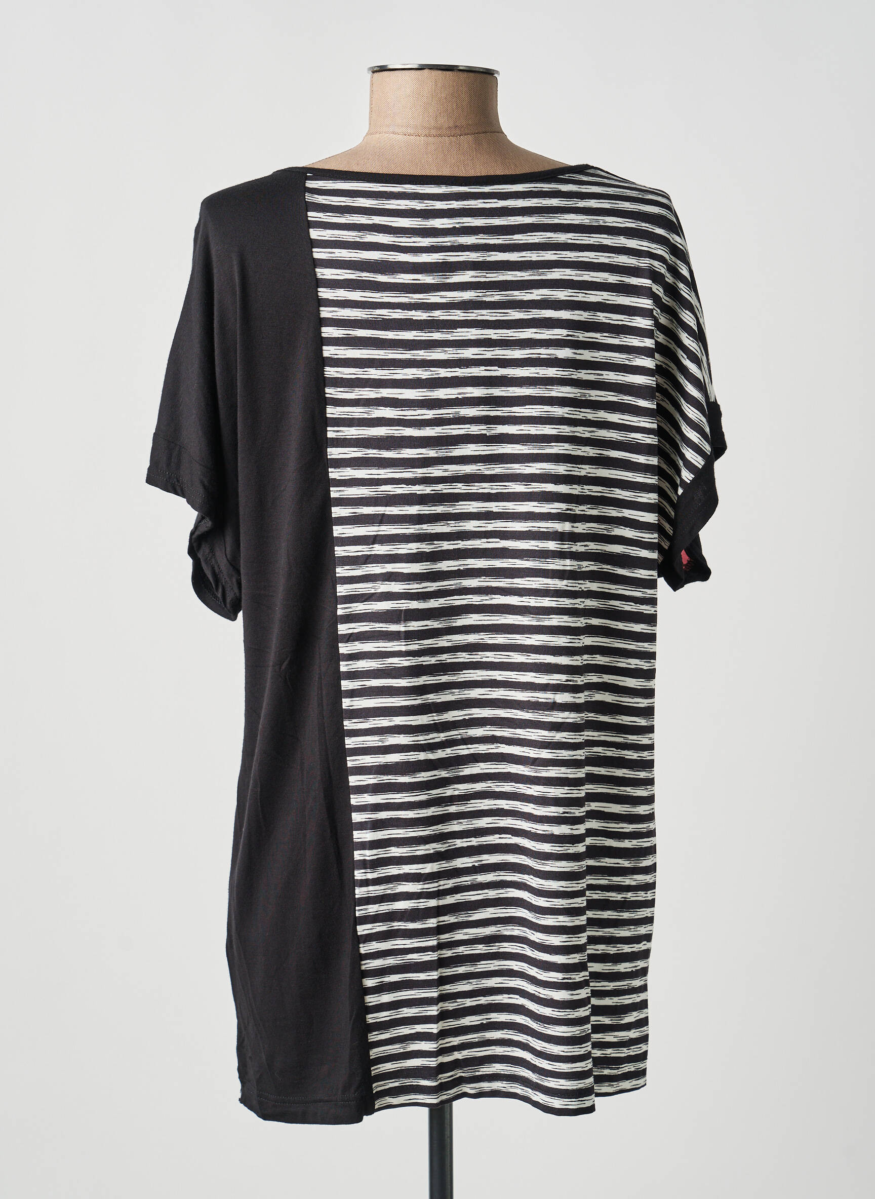 Tunique manches courtes tissage jersey noir GUY DUBOUIS femme