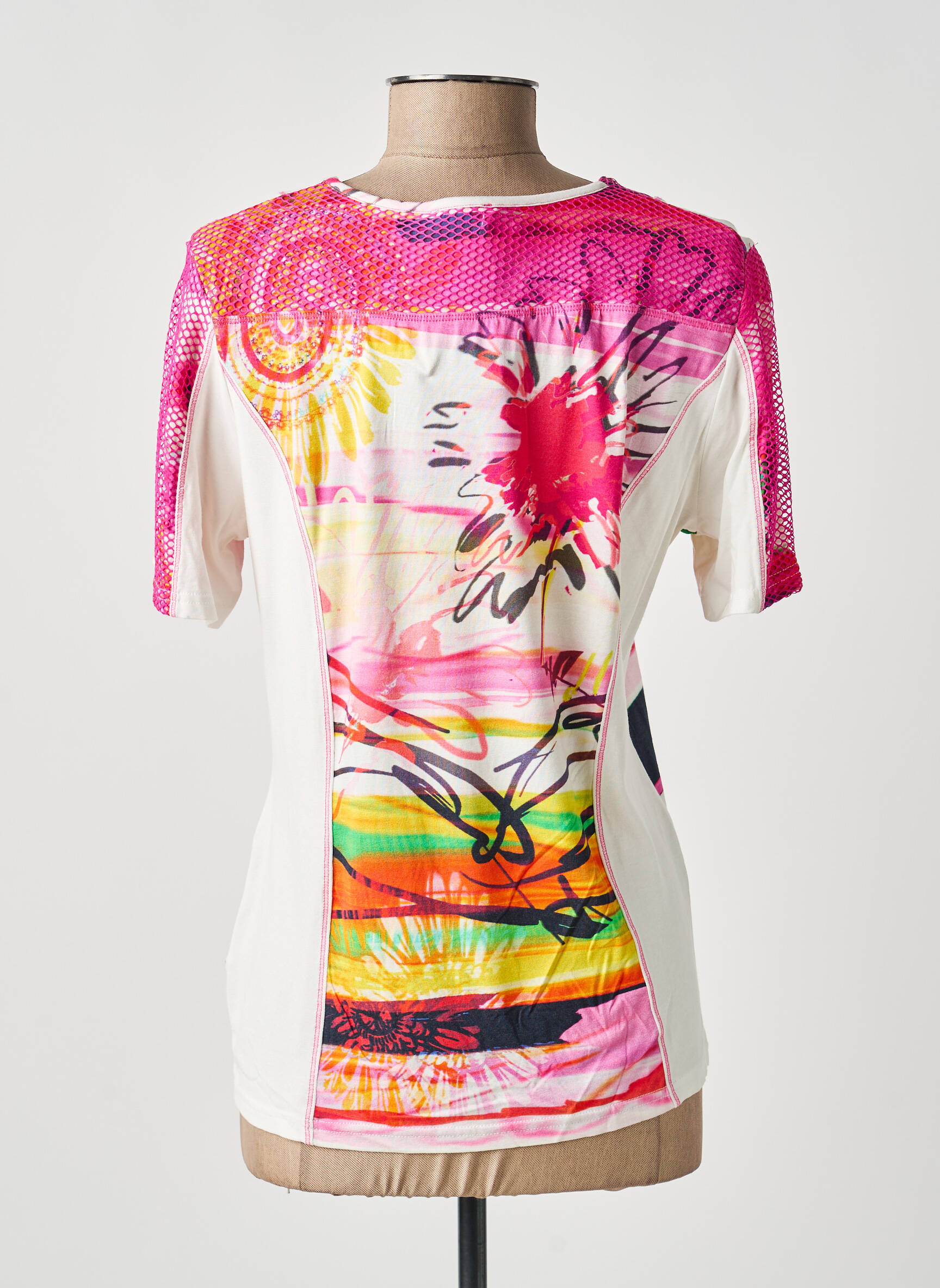 T-shirt imprimé fantaisie manches courtes rose GUY DUBOUIS femme