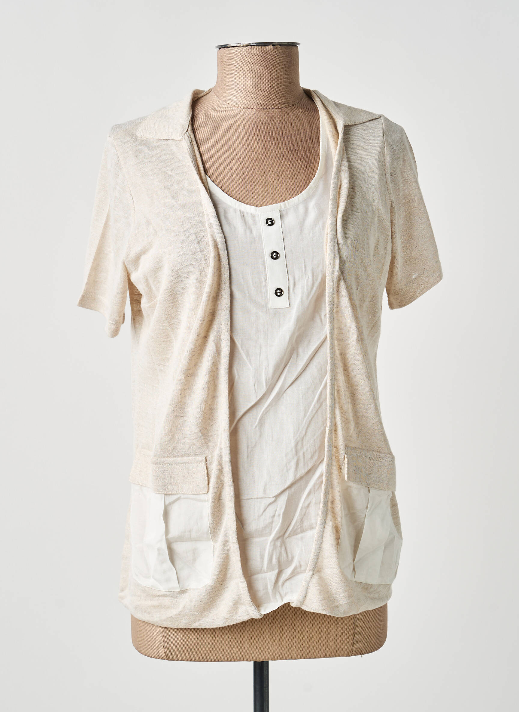 Top manches courtes manches courtes beige MERI & ESCA femme