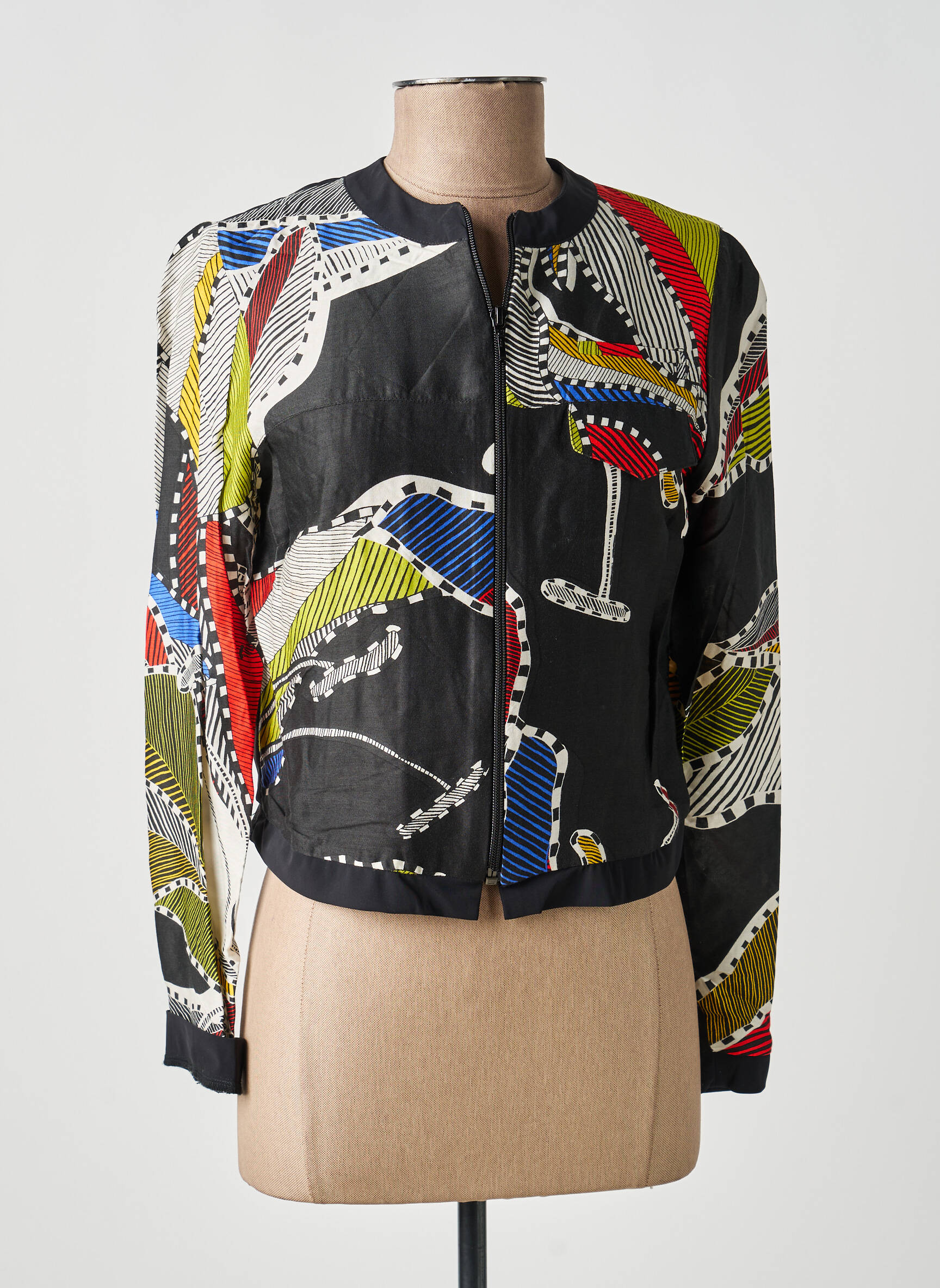 Veste casual col rond noir MERI & ESCA femme