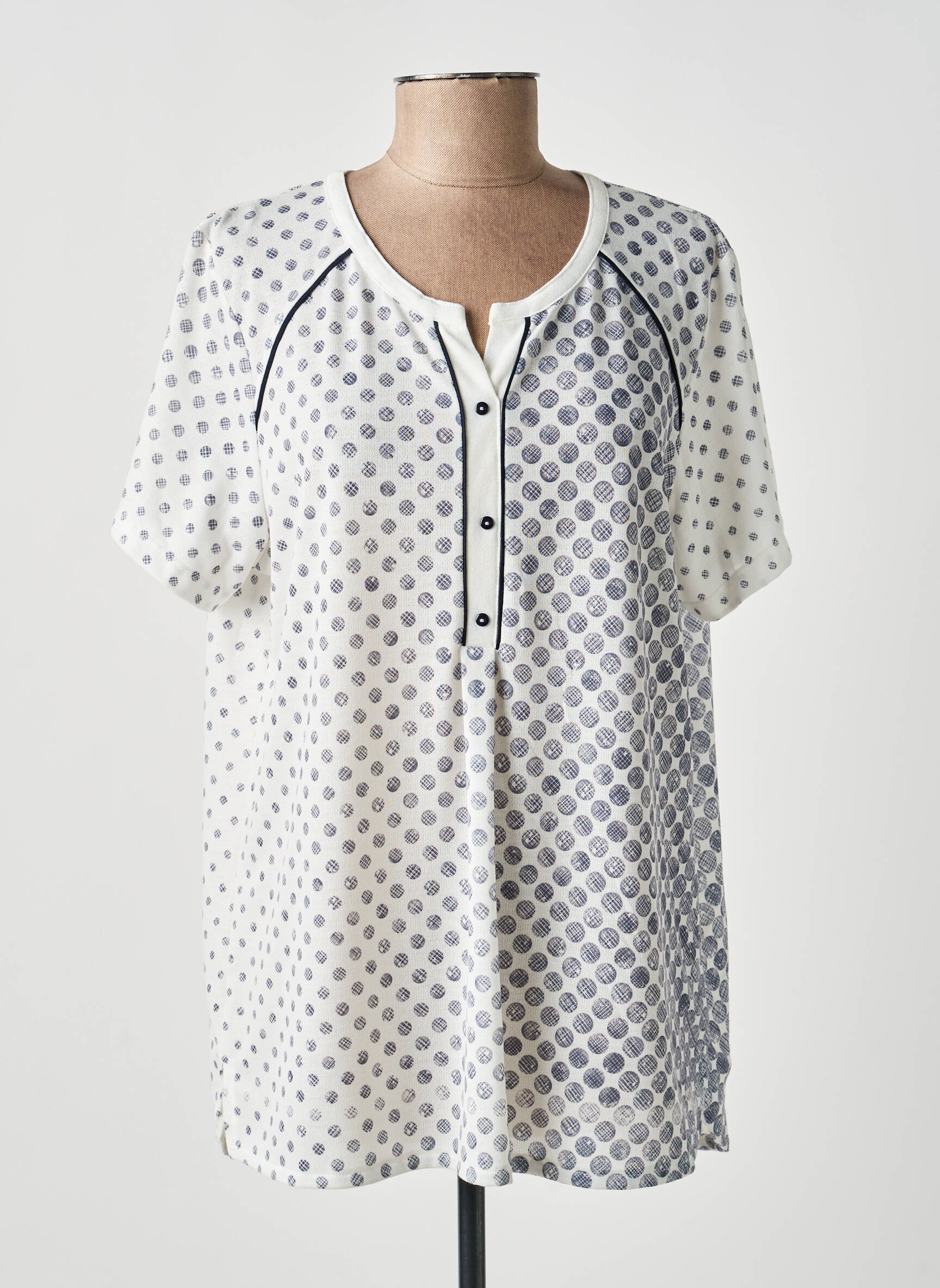 Top stretch manches courtes blanc BAGORAZ femme