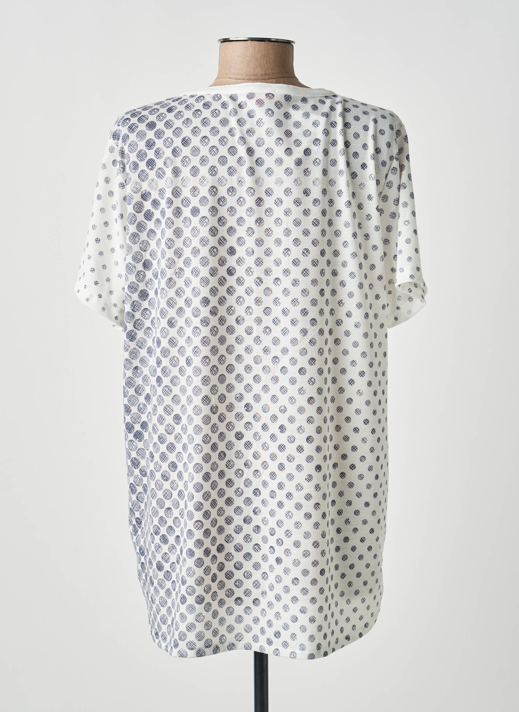 Top stretch manches courtes blanc BAGORAZ femme