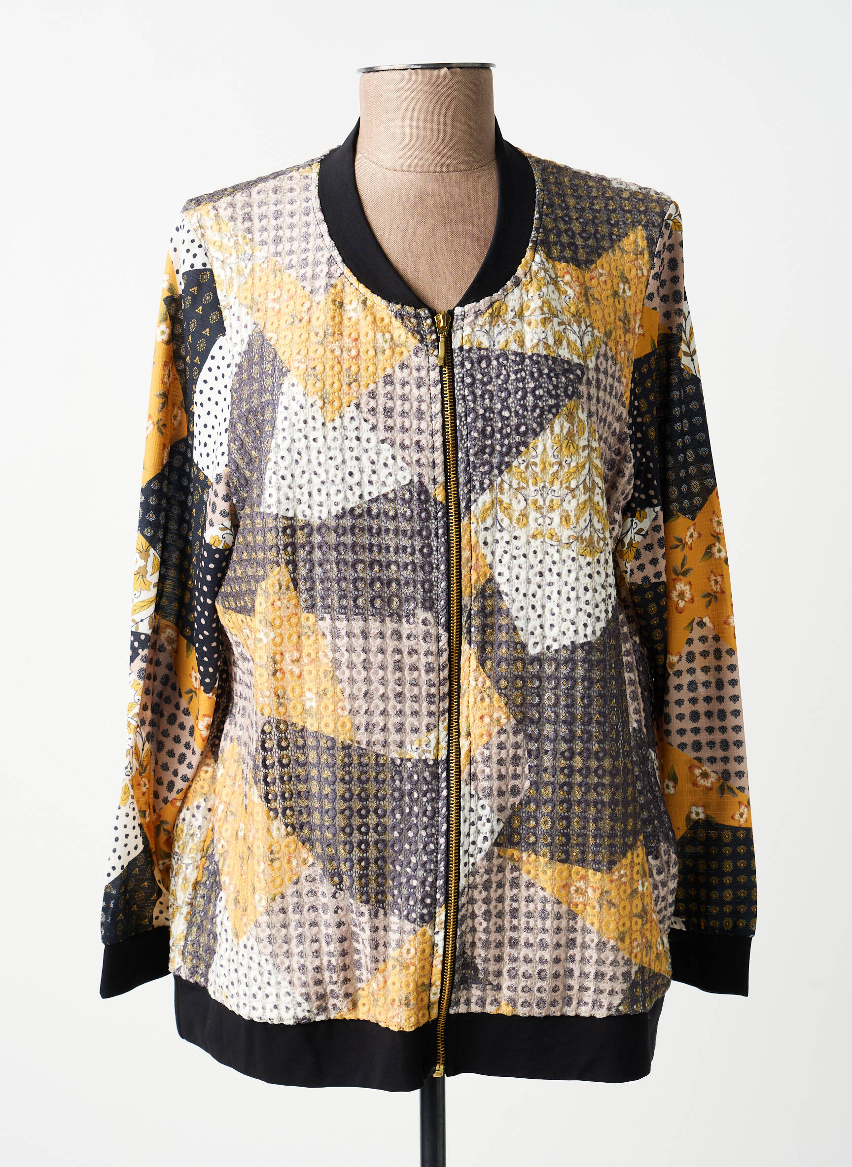 Veste casual col rond jaune BAGORAZ femme