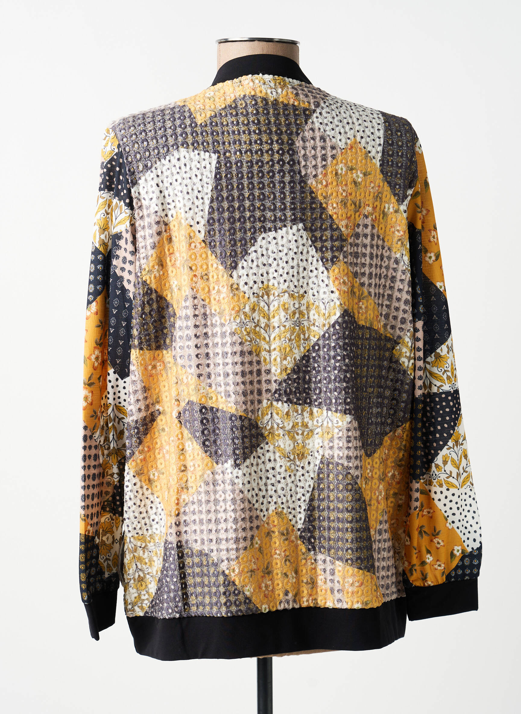 Veste casual col rond jaune BAGORAZ femme