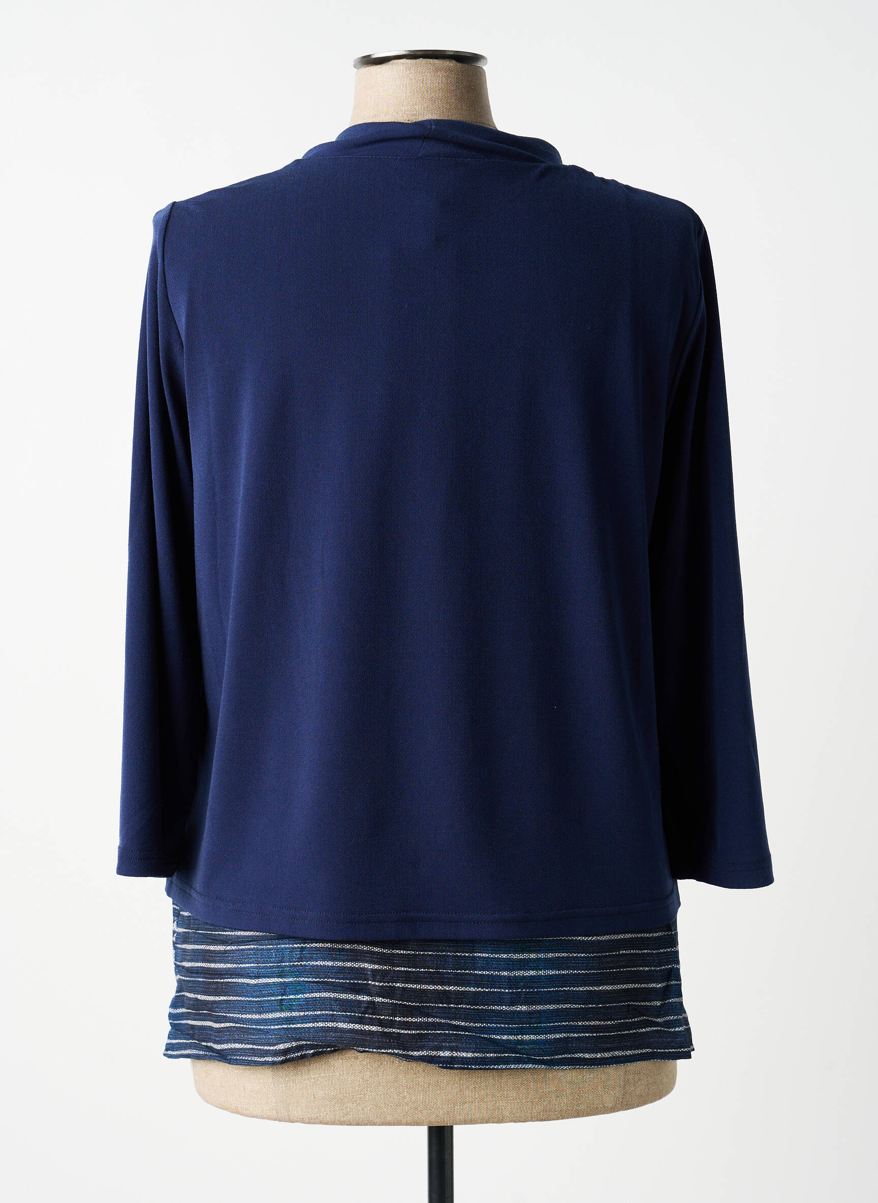 Top coupe fluide manches longues bleu GUY DUBOUIS femme