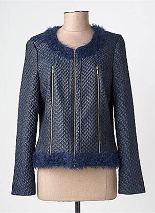 Veste casual col rond bleu MERI & ESCA femme