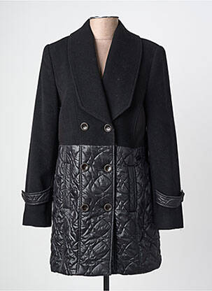 Manteau long coupe cintrée sans capuche noir MERI & ESCA femme