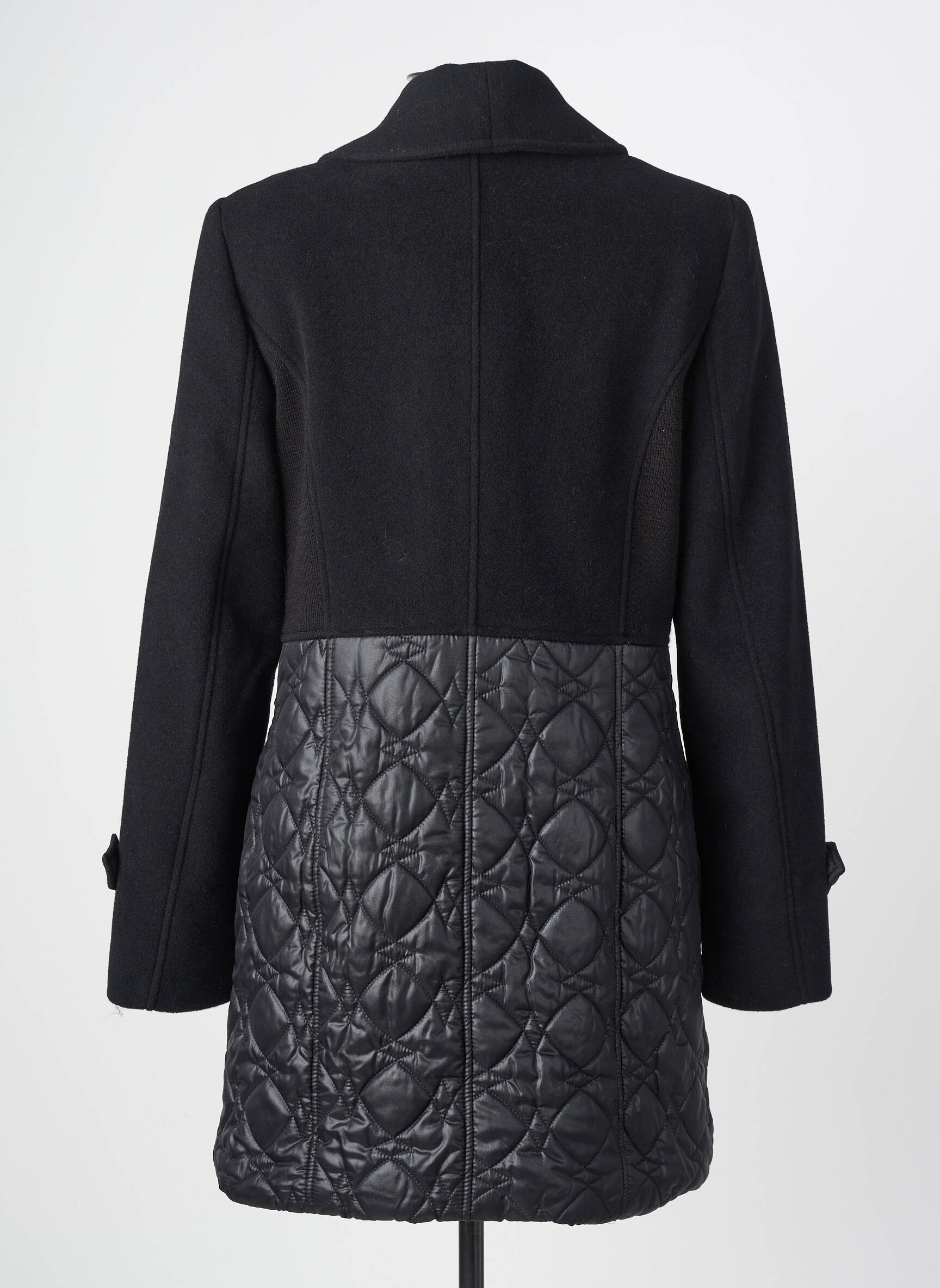 Manteau long coupe cintrée sans capuche noir MERI & ESCA femme