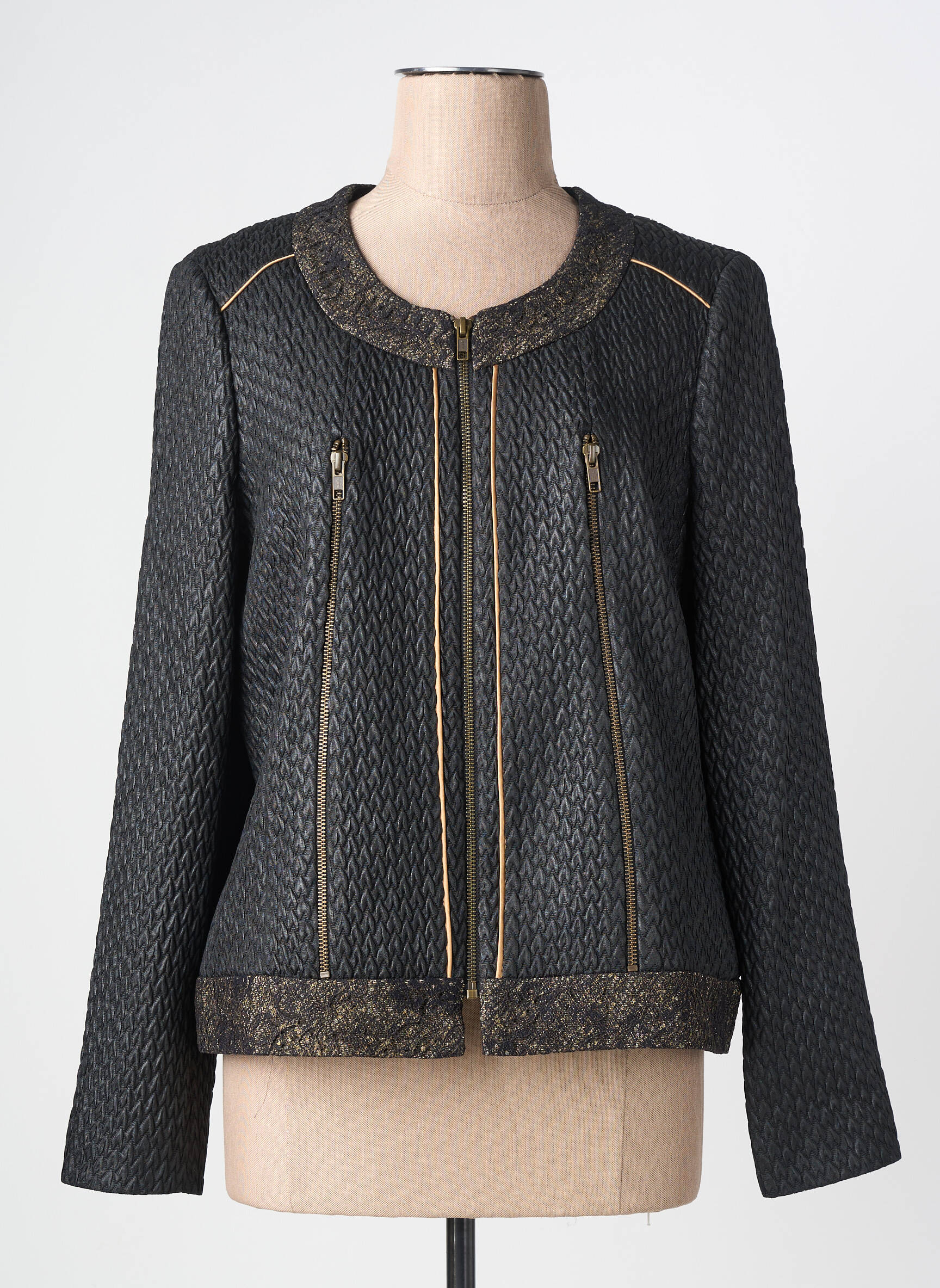 Veste casual col rond noir MERI & ESCA femme