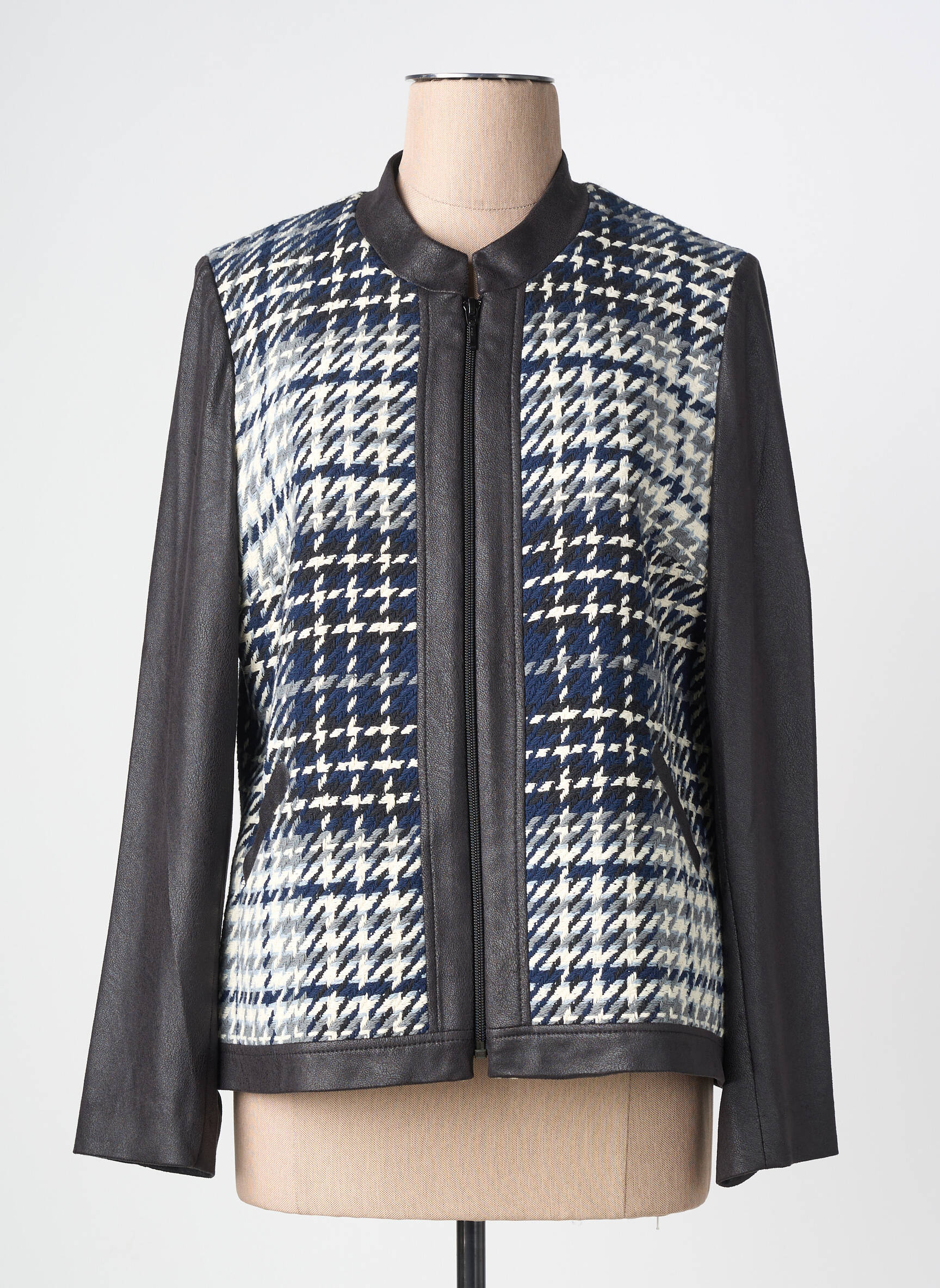 Veste casual col rond noir GUY DUBOUIS femme