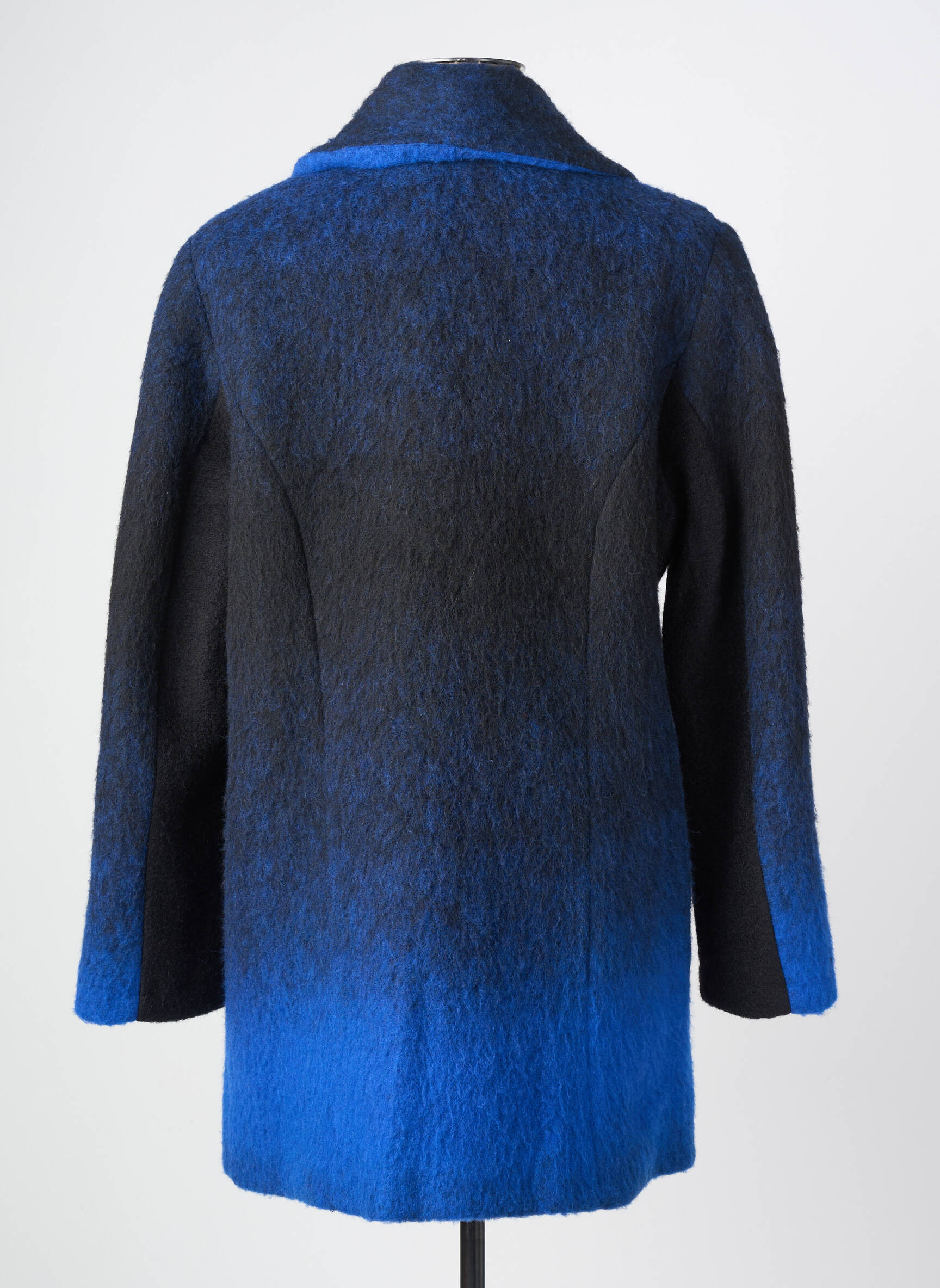 Manteau long coupe droite sans capuche bleu MERI & ESCA femme