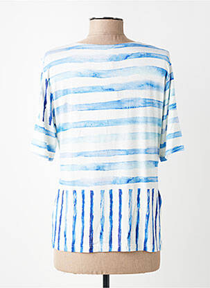 T-shirt imprimé fantaisie manches courtes bleu GUY DUBOUIS femme