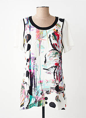 Tunique manches courtes col rond blanc MERI & ESCA femme