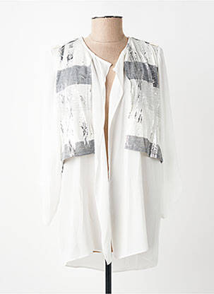 Veste casual col rond blanc MERI & ESCA femme