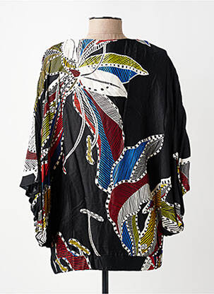 Blouse tissage popeline manches 3/4 noir MERI & ESCA femme