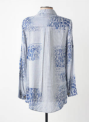 Chemisier coupe droite manches longues bleu MERI & ESCA femme