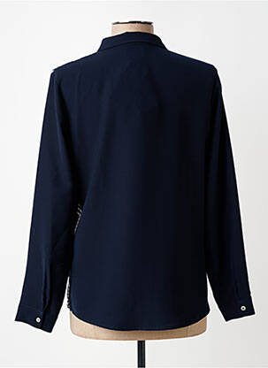 Chemisier imprimé fantaisie manches longues bleu GUY DUBOUIS femme