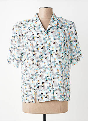 Chemisier manches courtes manches courtes bleu GUY DUBOUIS femme