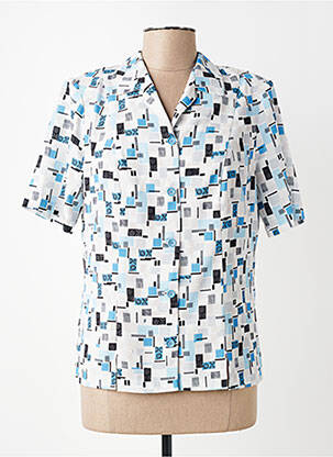 Chemisier manches courtes manches courtes bleu GUY DUBOUIS femme