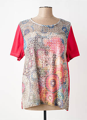 T-shirt imprimé fantaisie manches courtes rouge BAGORAZ femme