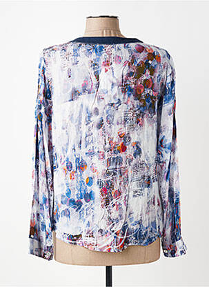 Top imprimé fantaisie manches longues bleu IMPULSION femme