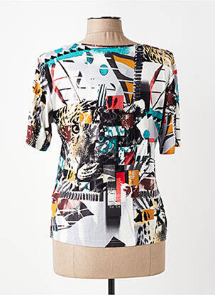 T-shirt imprimé fantaisie manches courtes bleu GUY DUBOUIS femme