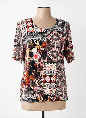 T-shirt imprimé fantaisie manches courtes noir GUY DUBOUIS femme