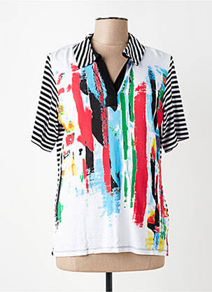 Polo coupe droite manches courtes blanc GUY DUBOUIS femme