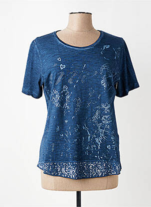 T-shirt coupe cintrée manches courtes bleu MERI & ESCA femme