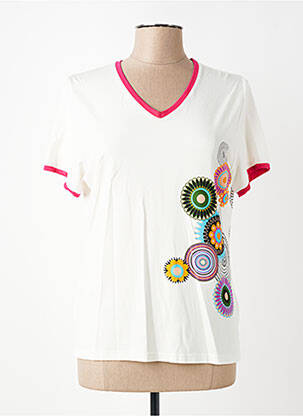 T-shirt imprimé fantaisie manches courtes blanc MERI & ESCA femme