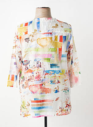 Blouse imprimé fantaisie manches longues blanc GUY DUBOUIS femme