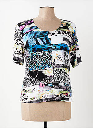 T-shirt imprimé fantaisie manches courtes bleu GUY DUBOUIS femme