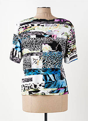 T-shirt imprimé fantaisie manches courtes bleu GUY DUBOUIS femme