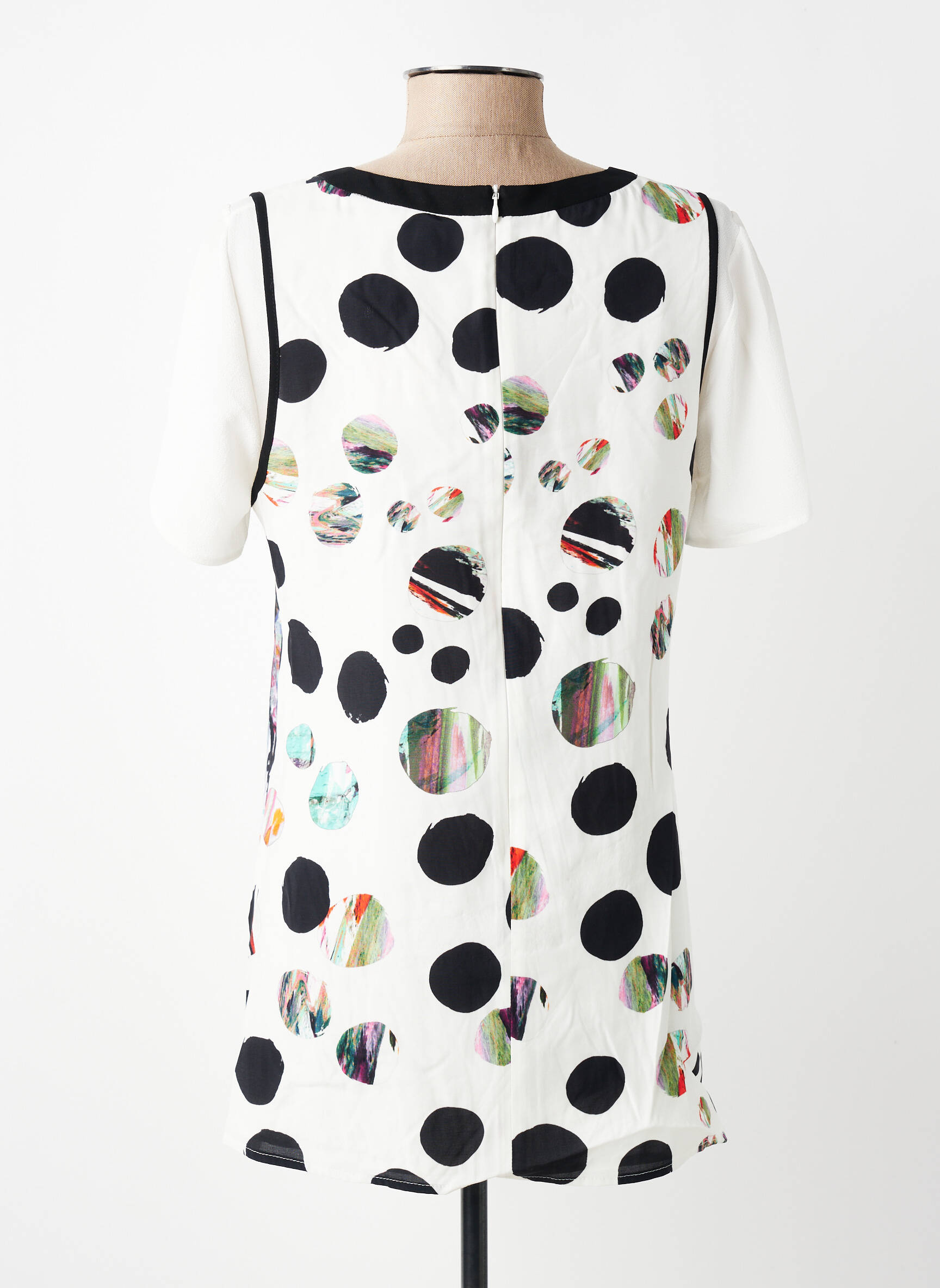 Tunique manches courtes col rond blanc MERI & ESCA femme