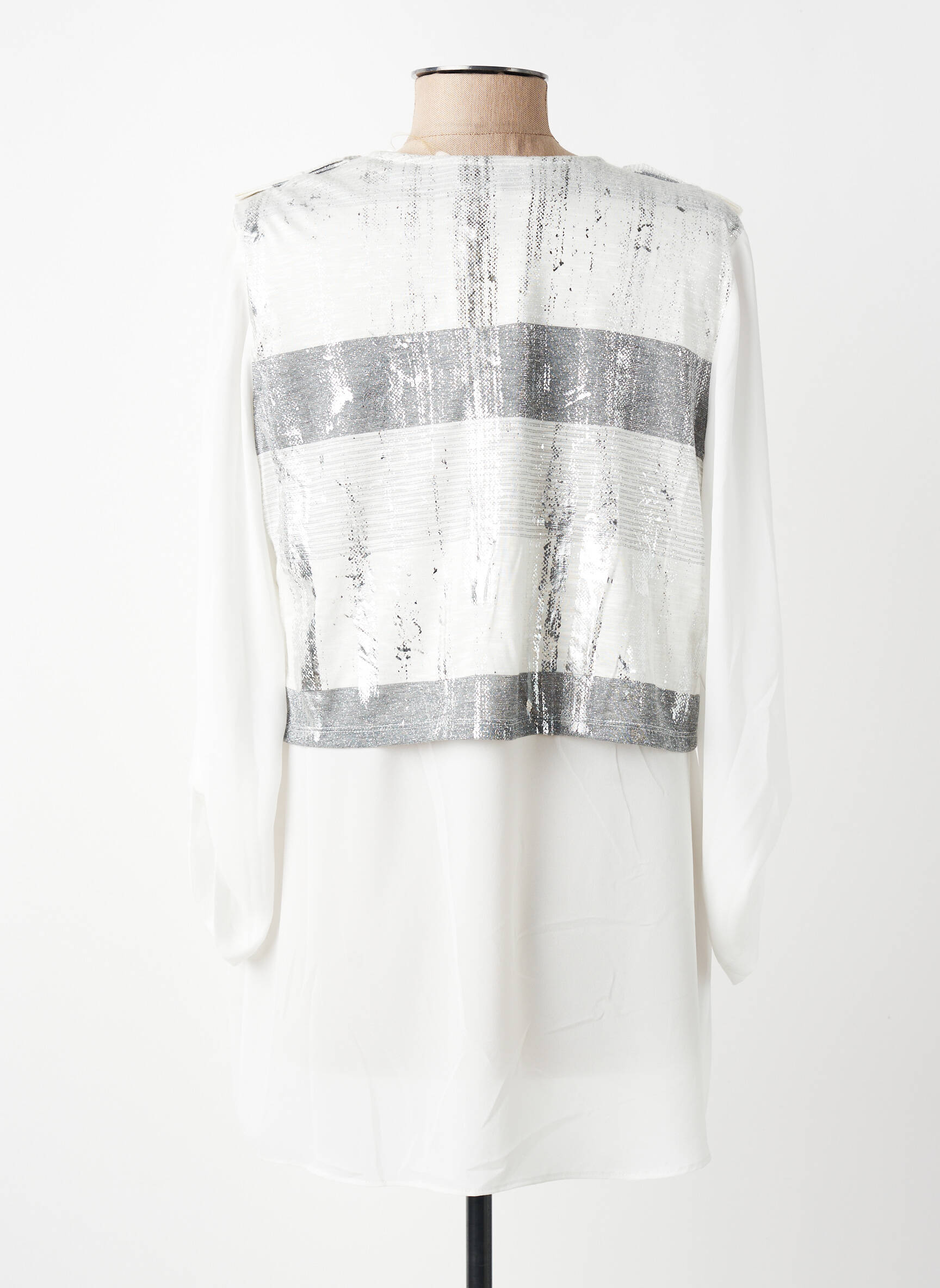 Veste casual col rond blanc MERI & ESCA femme