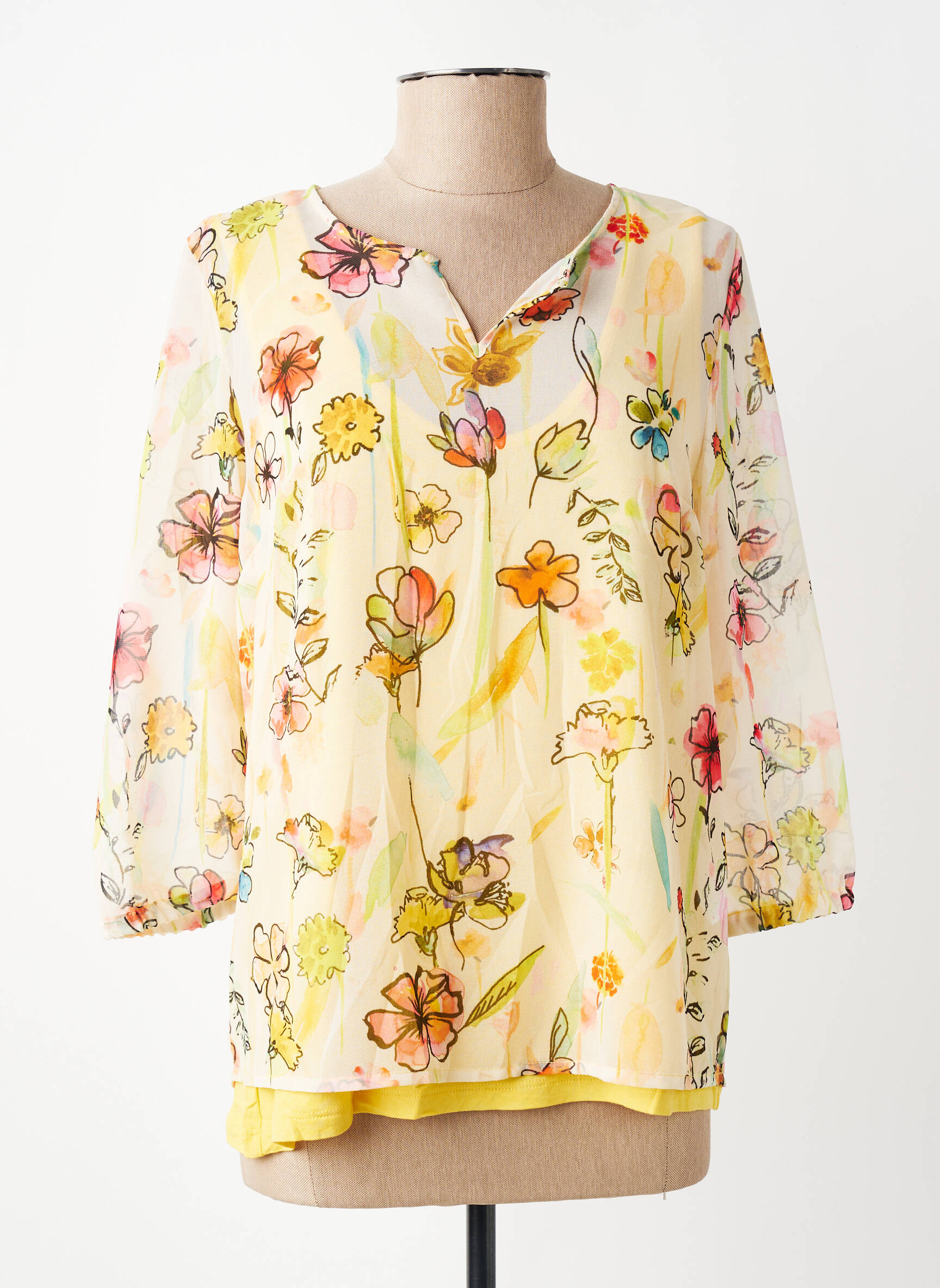 Twin-set coupe droite jaune MERI & ESCA femme