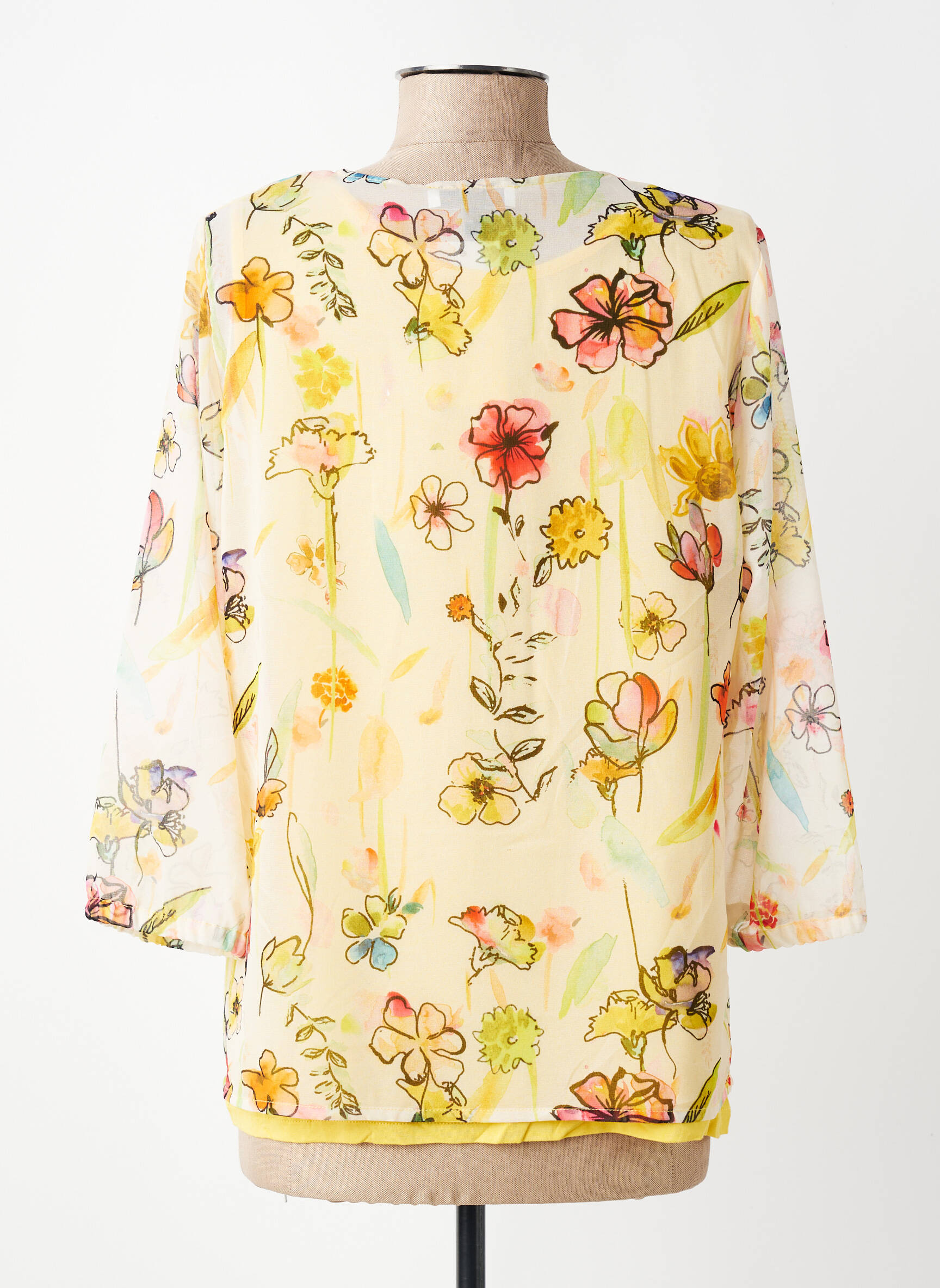 Twin-set coupe droite jaune MERI & ESCA femme
