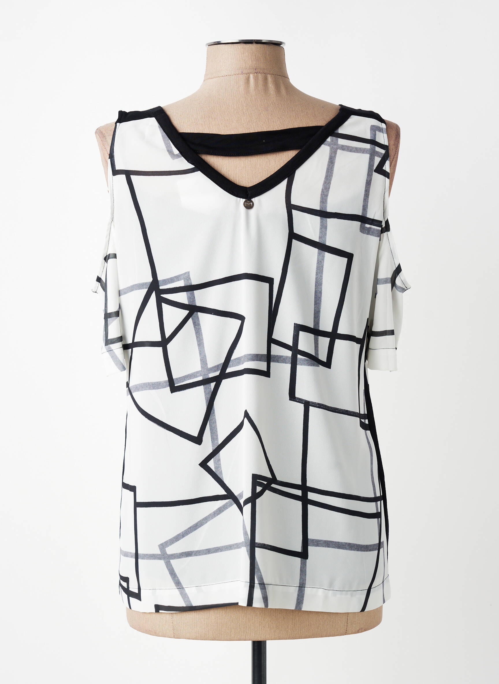 Top tissage crêpe manches courtes blanc MADO ET LES AUTRES femme