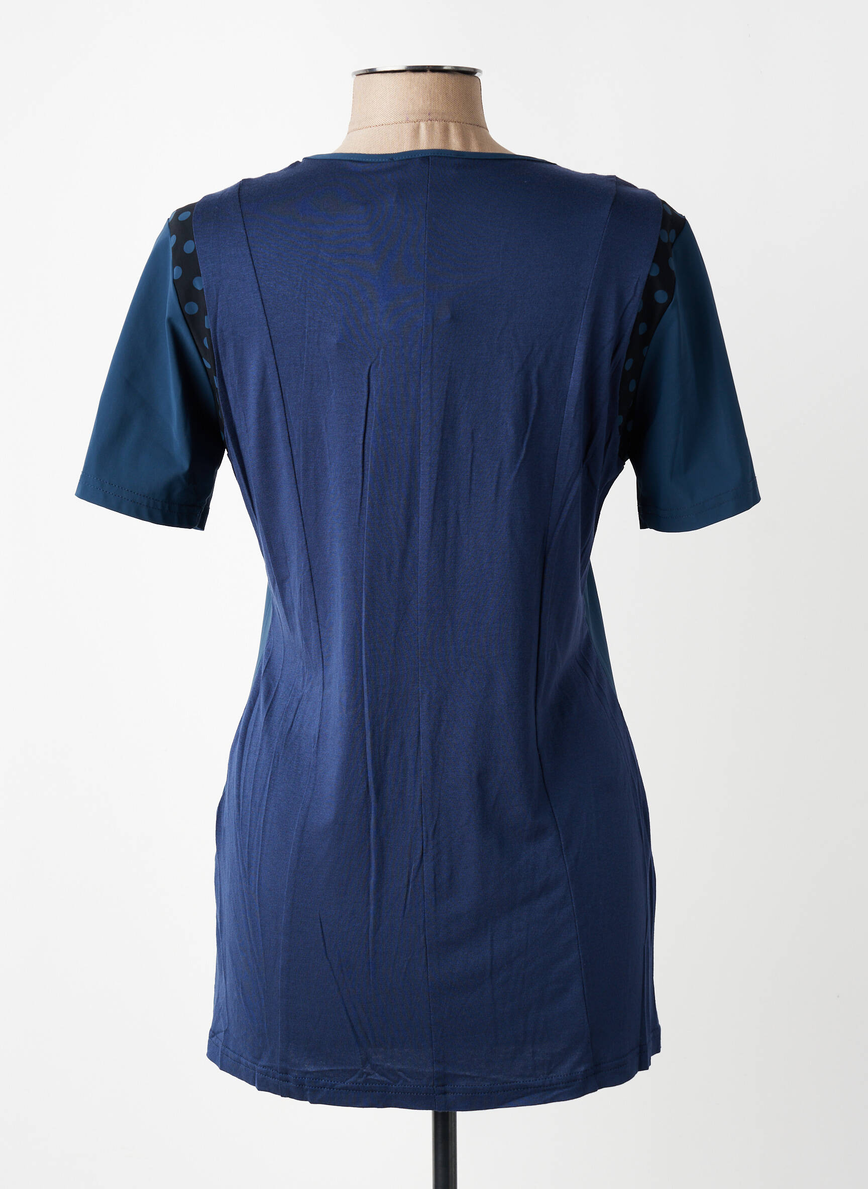 Tunique manches courtes col rond bleu MERI & ESCA femme