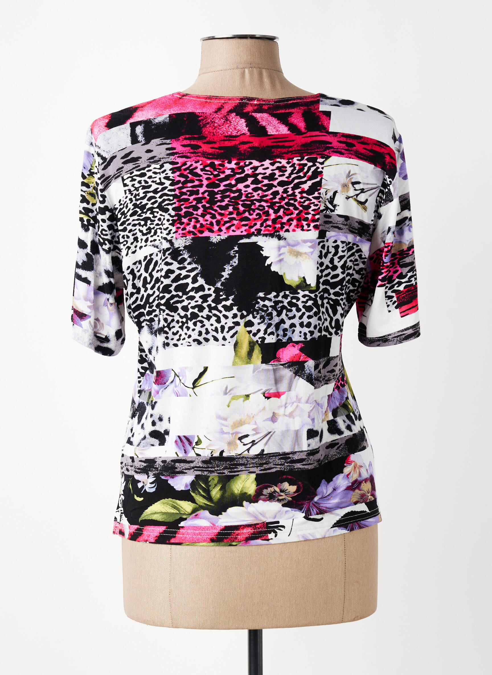 T-shirt imprimé fantaisie manches courtes rose GUY DUBOUIS femme