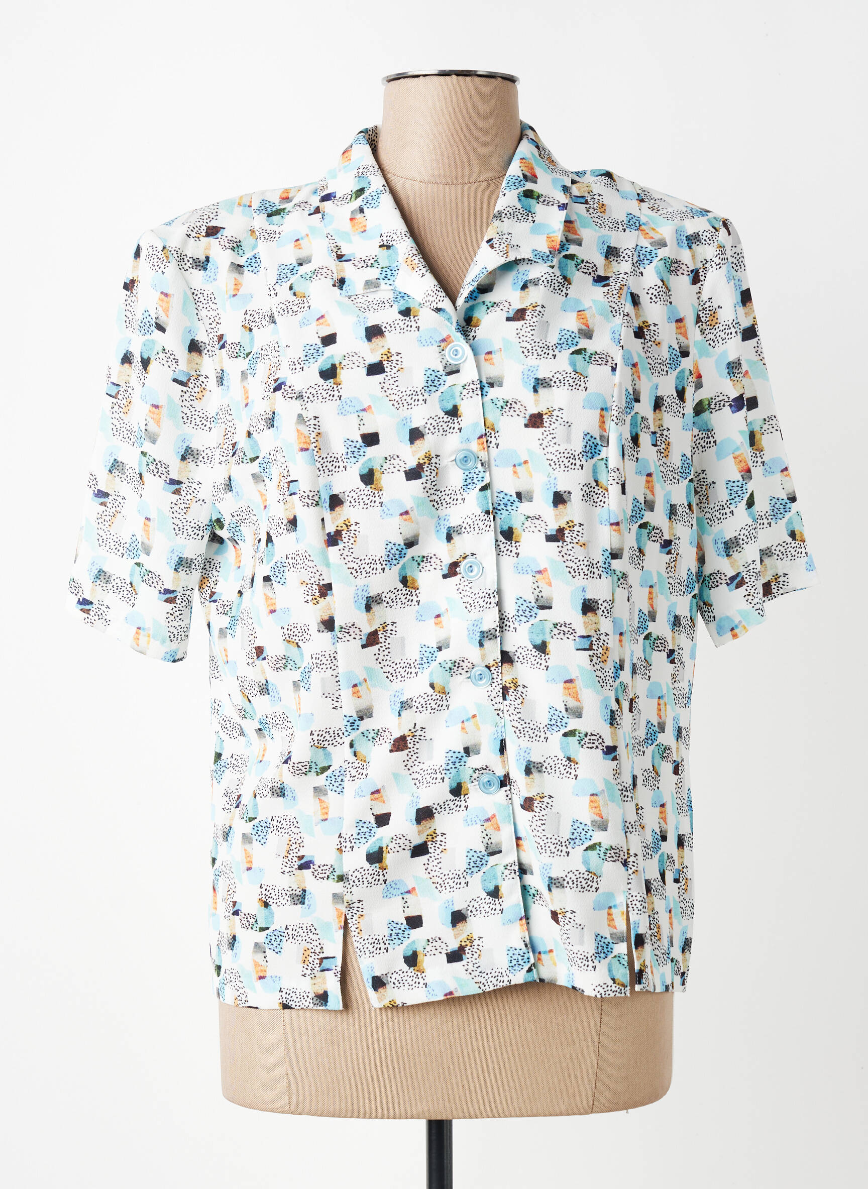 Chemisier manches courtes manches courtes bleu GUY DUBOUIS femme