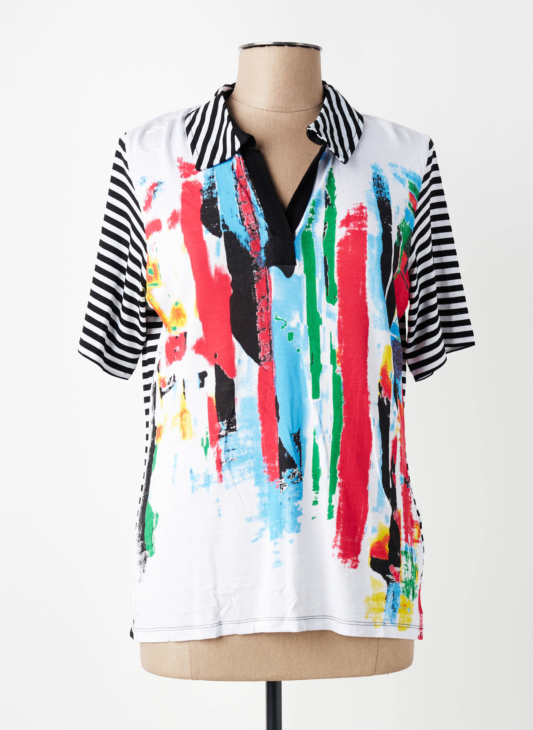 Polo coupe droite manches courtes blanc GUY DUBOUIS femme