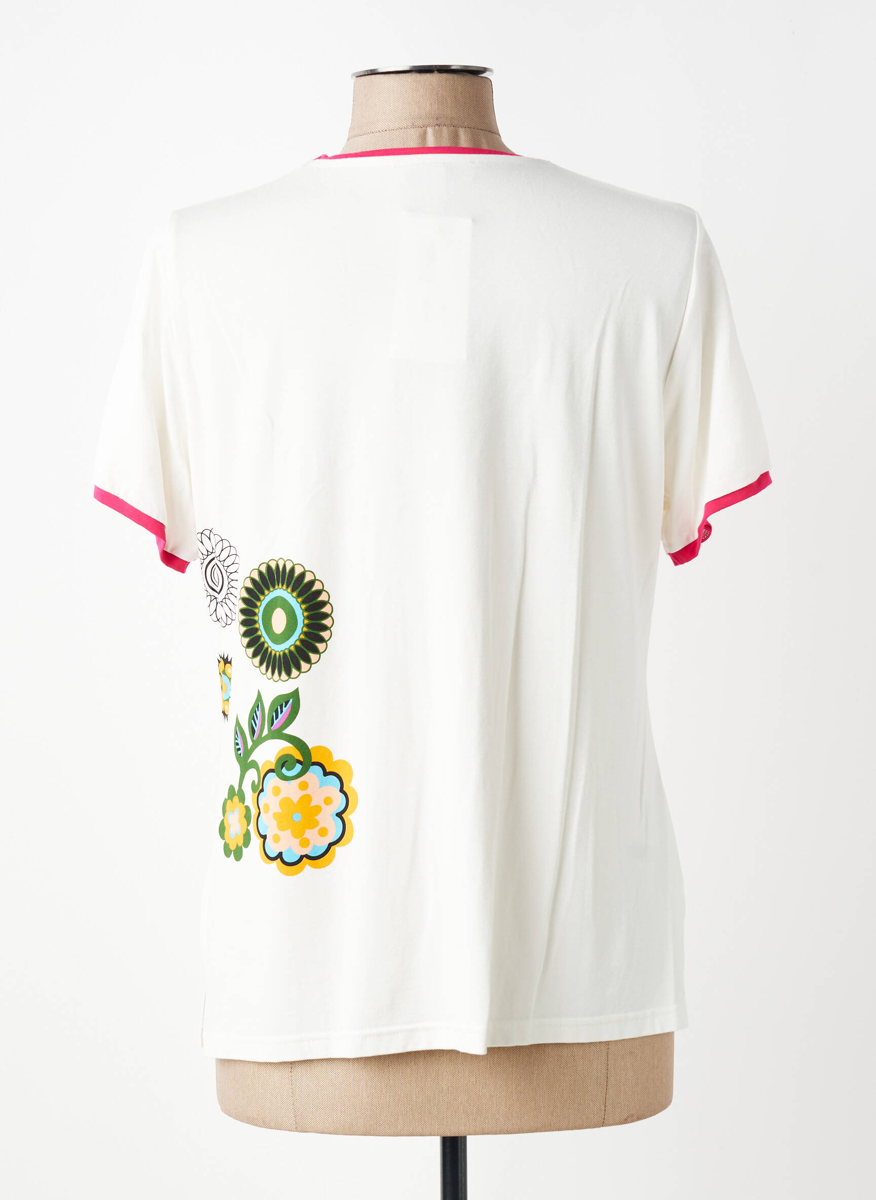 T-shirt imprimé fantaisie manches courtes blanc MERI & ESCA femme